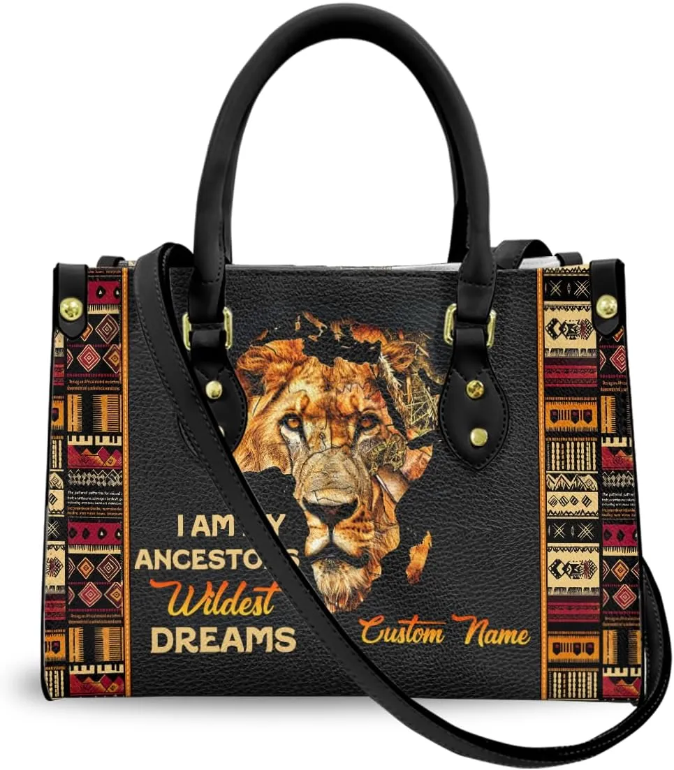Personalized Leather Handbag For African American, Mother's Day Birthday Christmas Gifts For Women, For Black Women