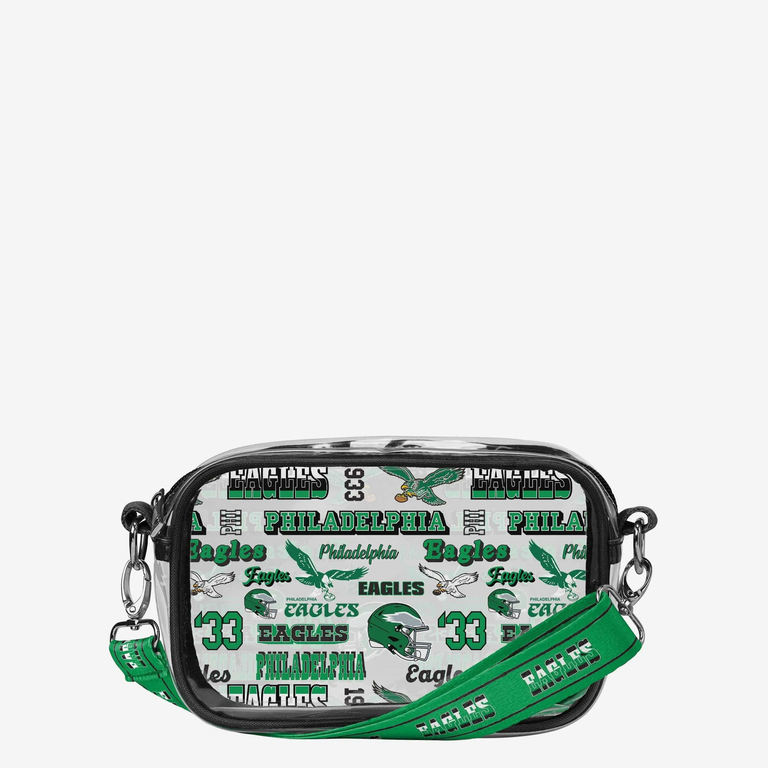 Philadelphia Eagles Repeat Retro Print Clear Crossbody Bag