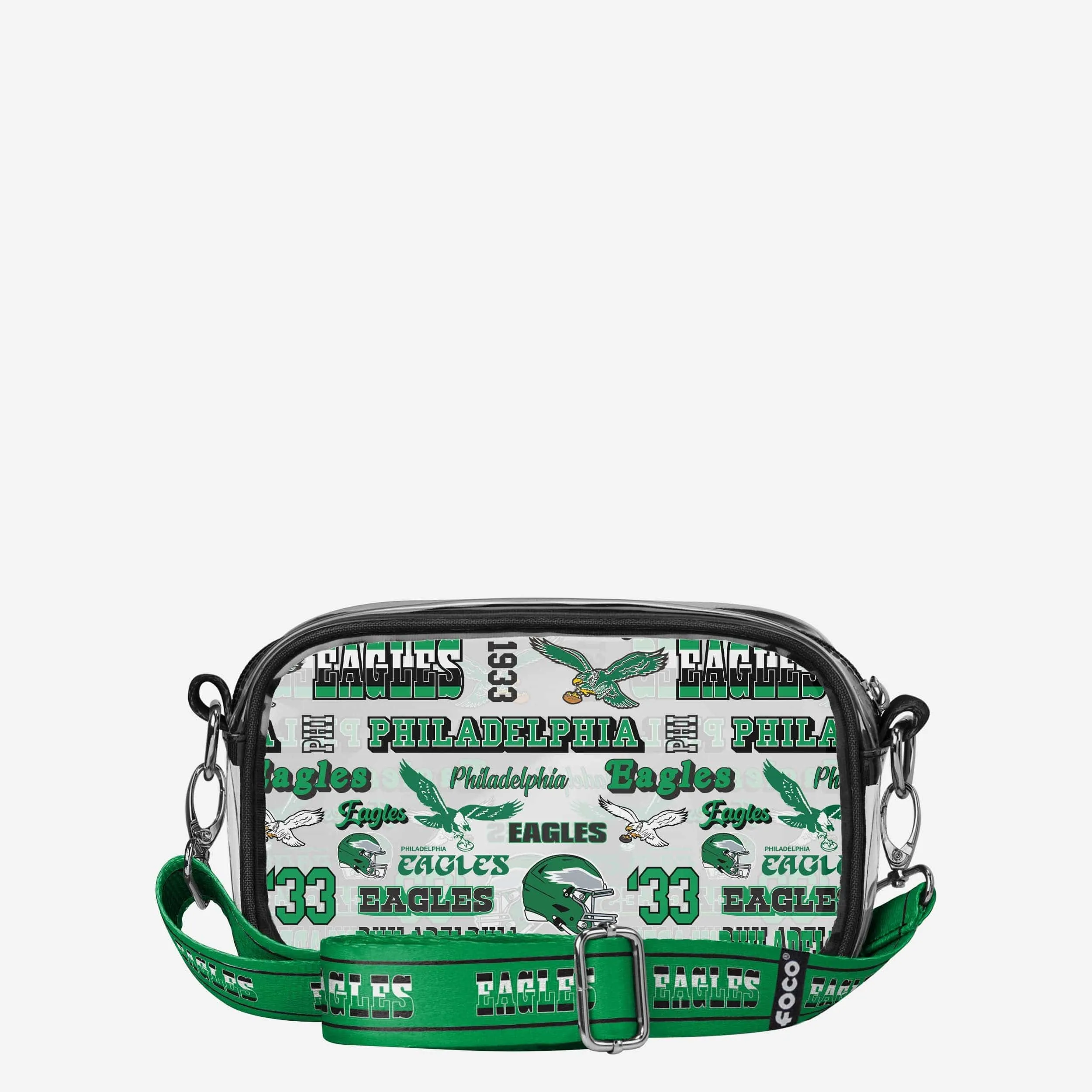 Philadelphia Eagles Repeat Retro Print Clear Crossbody Bag