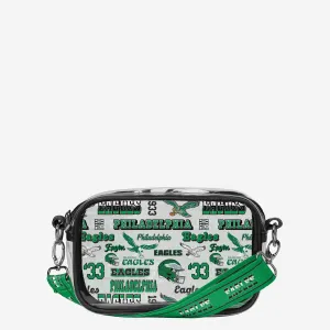 Philadelphia Eagles Repeat Retro Print Clear Crossbody Bag