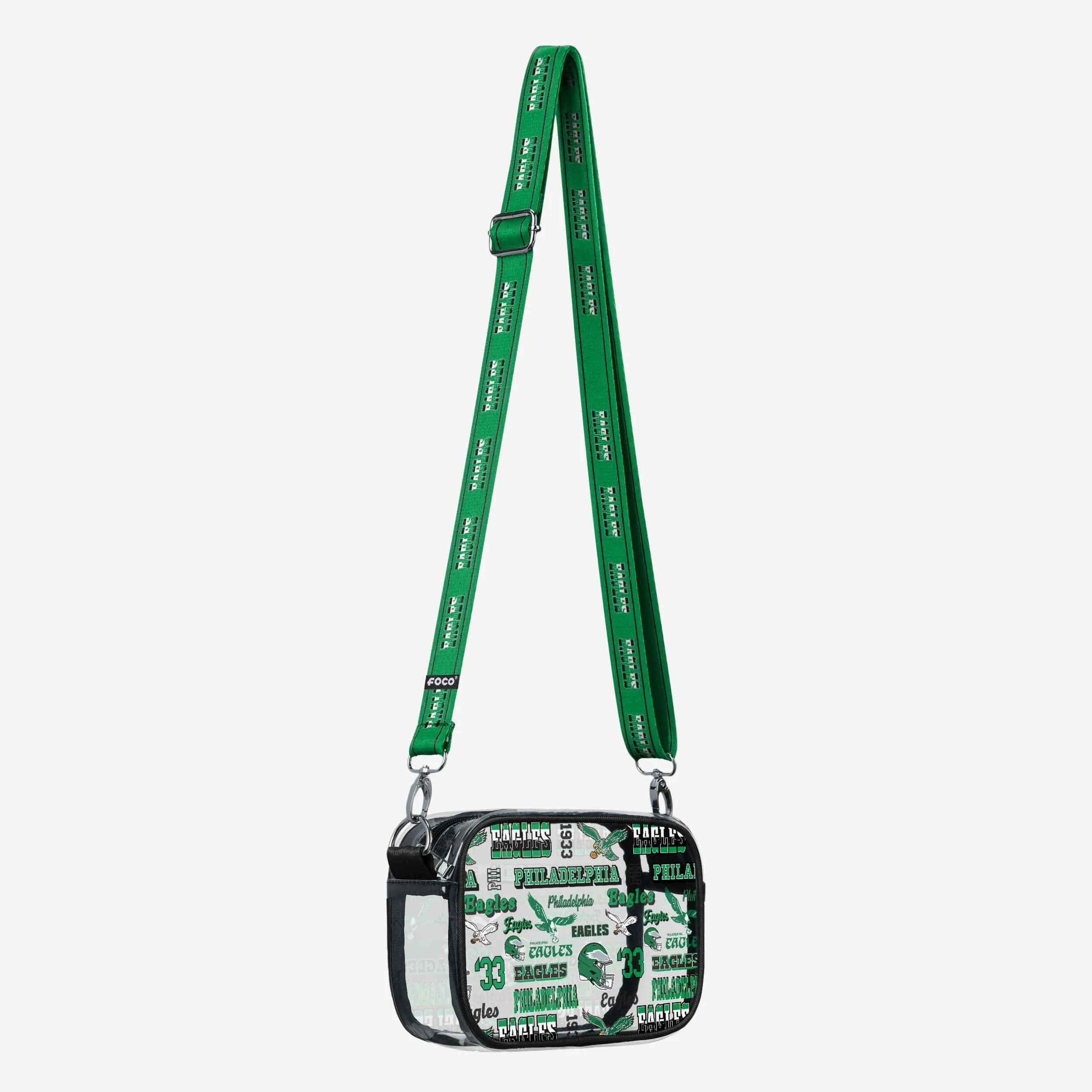 Philadelphia Eagles Repeat Retro Print Clear Crossbody Bag