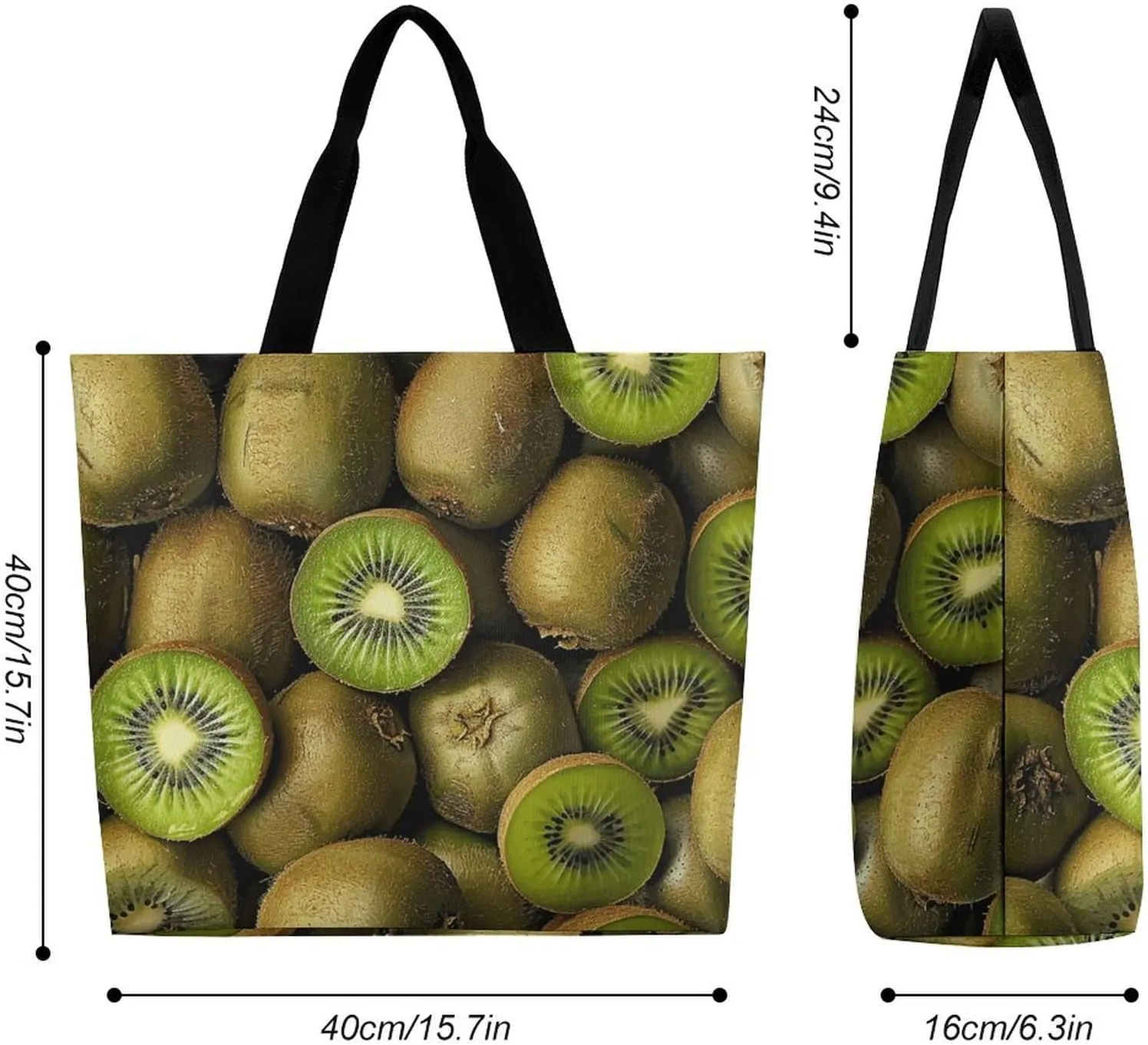 Pile of Kiwis Beach Bag Reusable Tote Bag Foldable Grocery Bags Women Shopping Bags for Daily Essentials