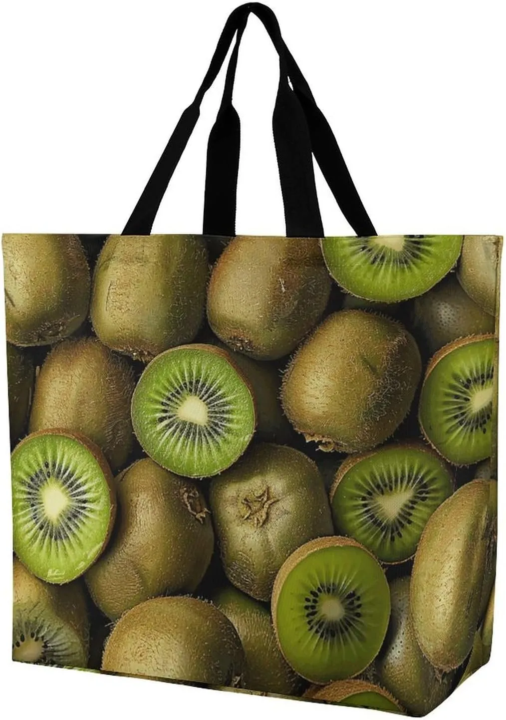 Pile of Kiwis Beach Bag Reusable Tote Bag Foldable Grocery Bags Women Shopping Bags for Daily Essentials