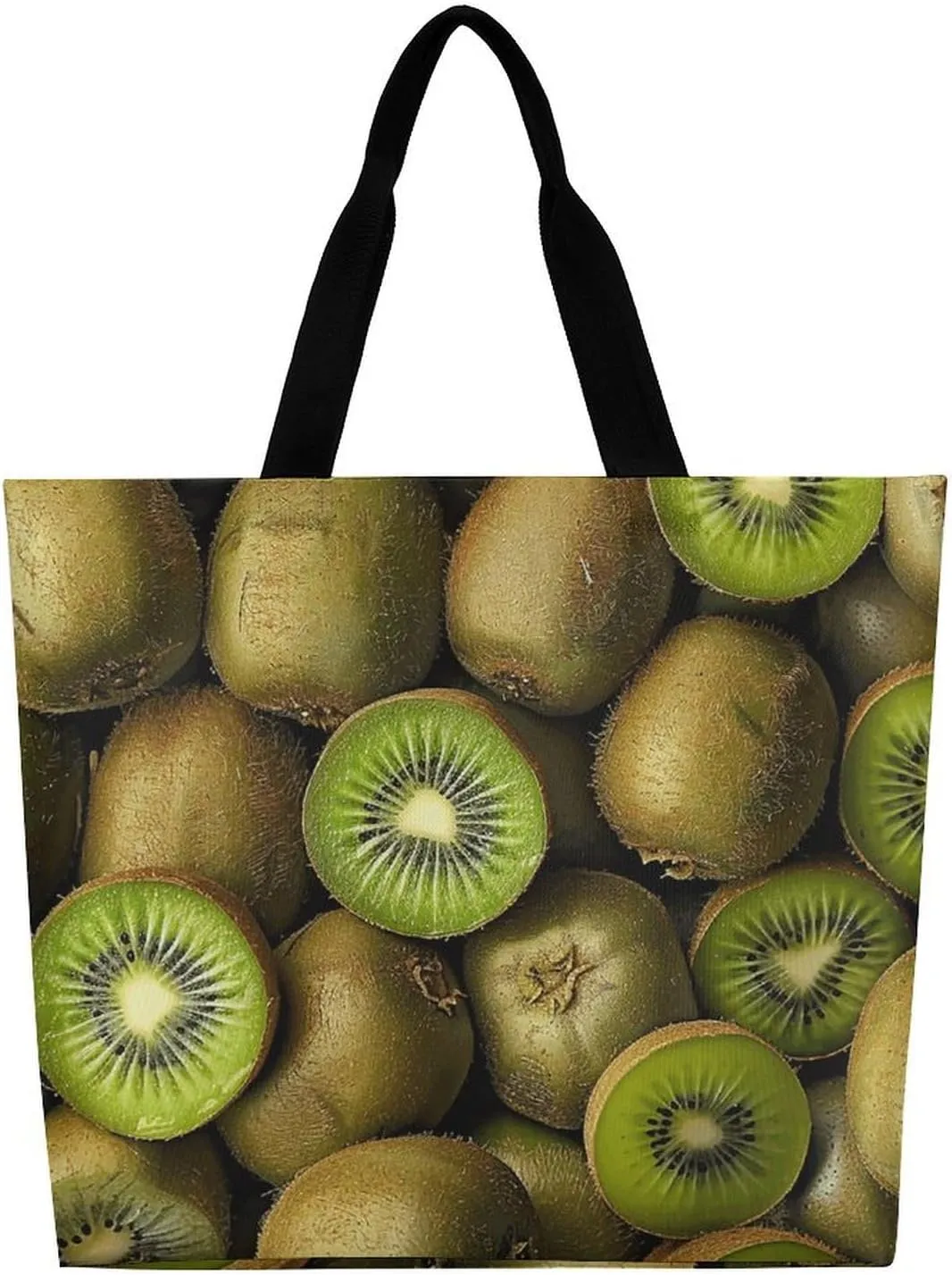 Pile of Kiwis Beach Bag Reusable Tote Bag Foldable Grocery Bags Women Shopping Bags for Daily Essentials