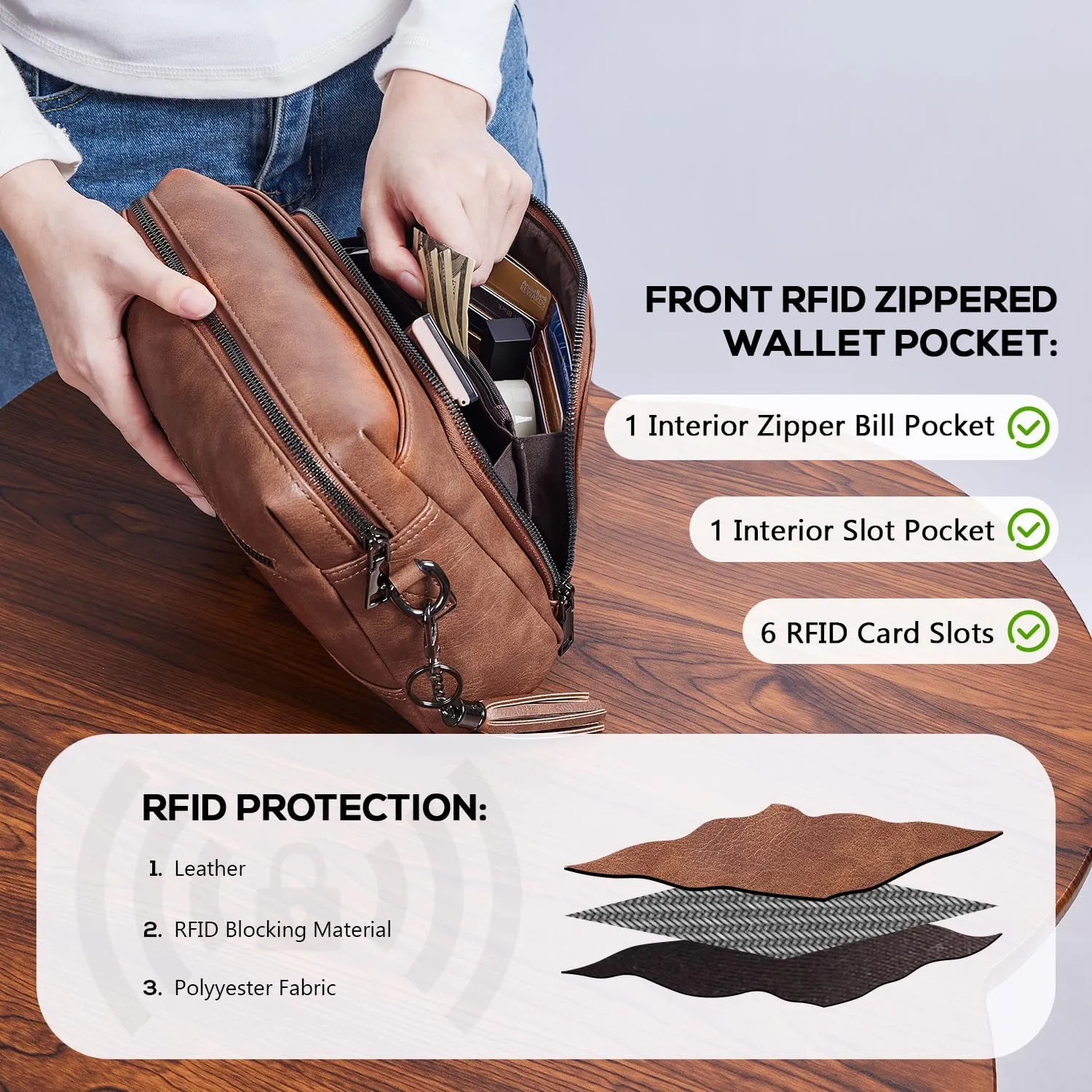 POIUGOYA Crossbody Purses for Women Trendy,Vegan Leather Medium Crossbody Bag,Women's Crossbody Travel Purse Built in Wallet