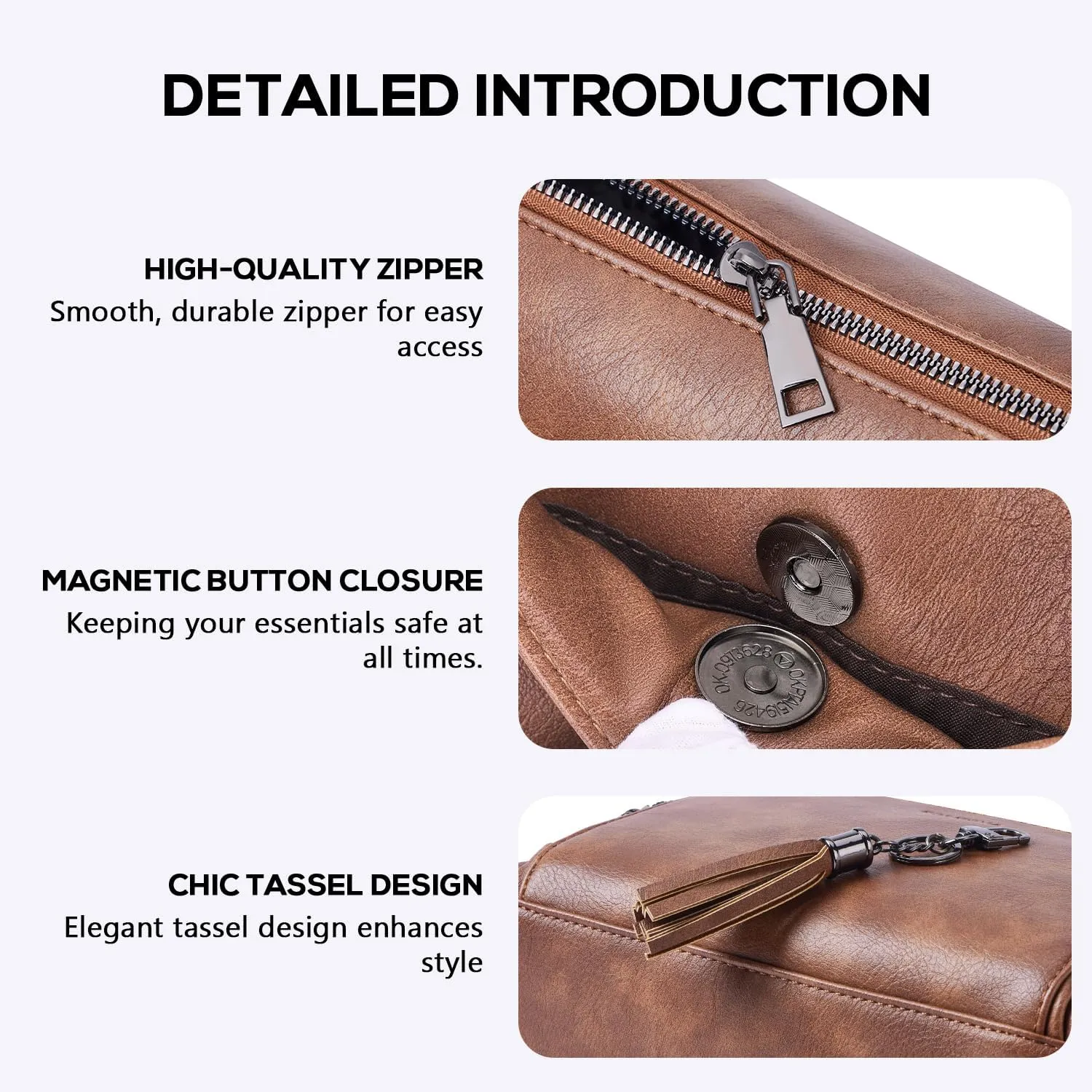 POIUGOYA Crossbody Purses for Women Trendy,Vegan Leather Medium Crossbody Bag,Women's Crossbody Travel Purse Built in Wallet