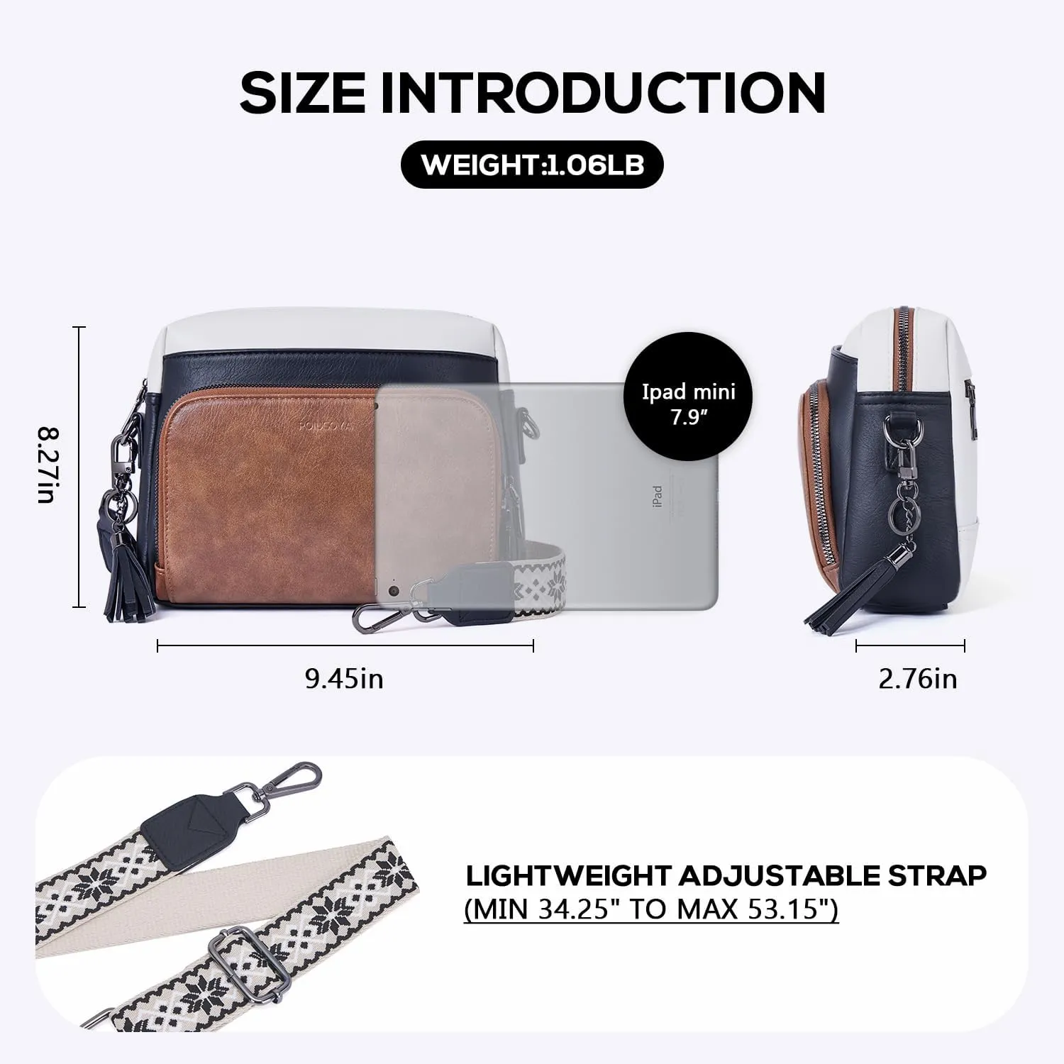 POIUGOYA Crossbody Purses for Women Trendy,Vegan Leather Medium Crossbody Bag,Women's Crossbody Travel Purse Built in Wallet