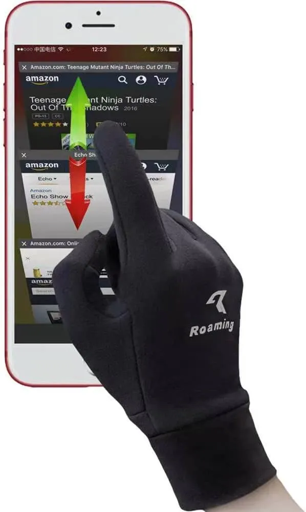 Polartec Power Stretch Touch Screen Winter Running Gloves, Thermal Gloves for Women Men Driving Hiking Cycling