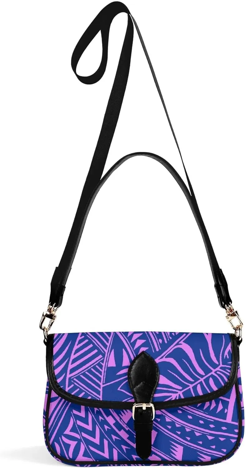 Polynesian Custom Women'S Crossbody Small Square Bag Samoa Hawaiian Tribal Design Floral Print Custom Crossbody Bag