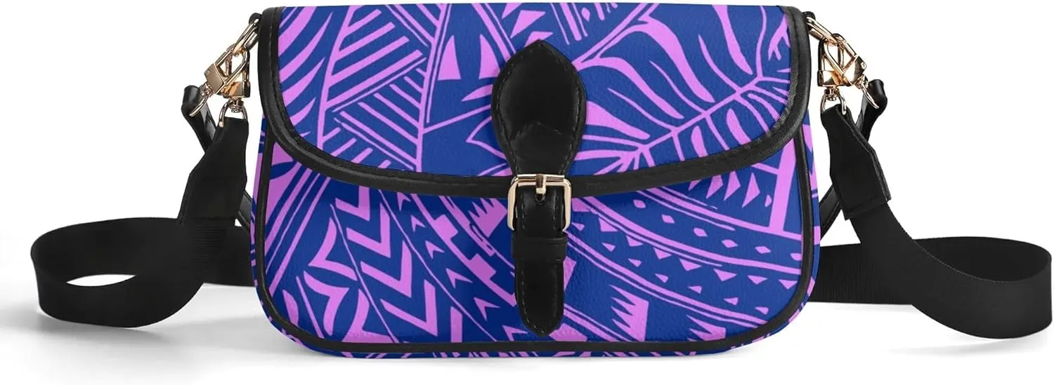 Polynesian Custom Women'S Crossbody Small Square Bag Samoa Hawaiian Tribal Design Floral Print Custom Crossbody Bag