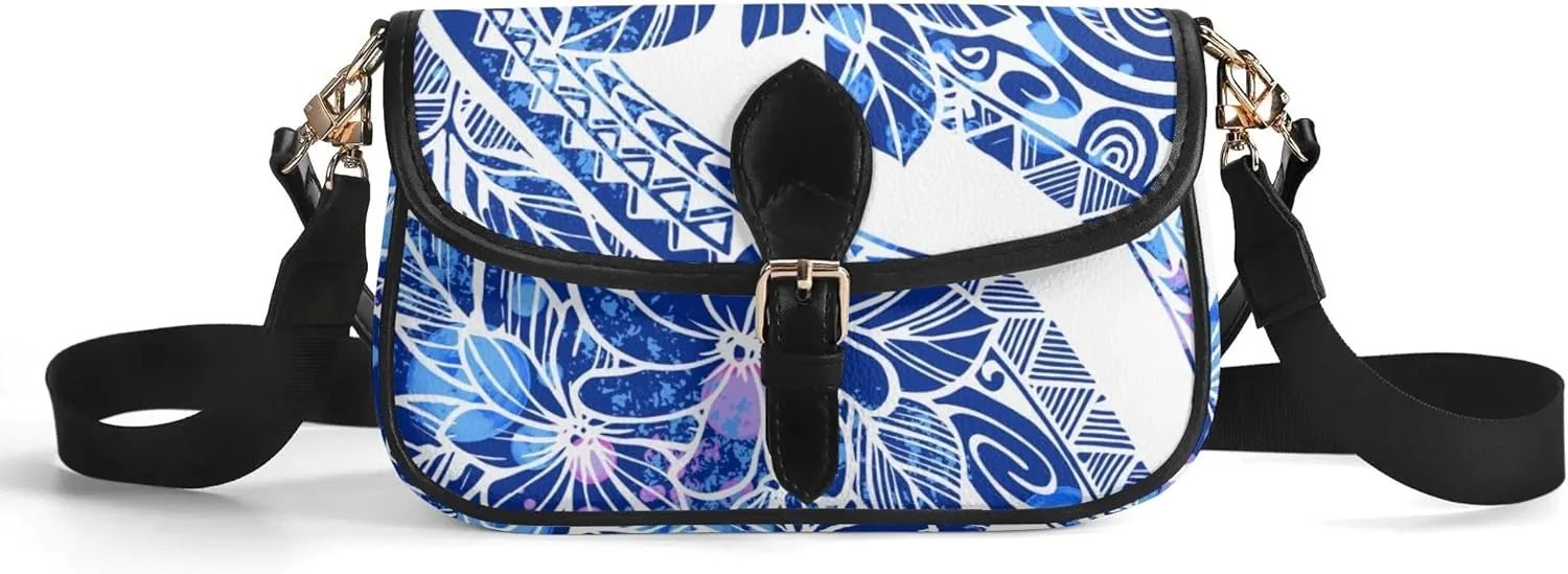 Polynesian Custom Women'S Crossbody Small Square Bag Samoa Hawaiian Tribal Design Floral Print Custom Crossbody Bag