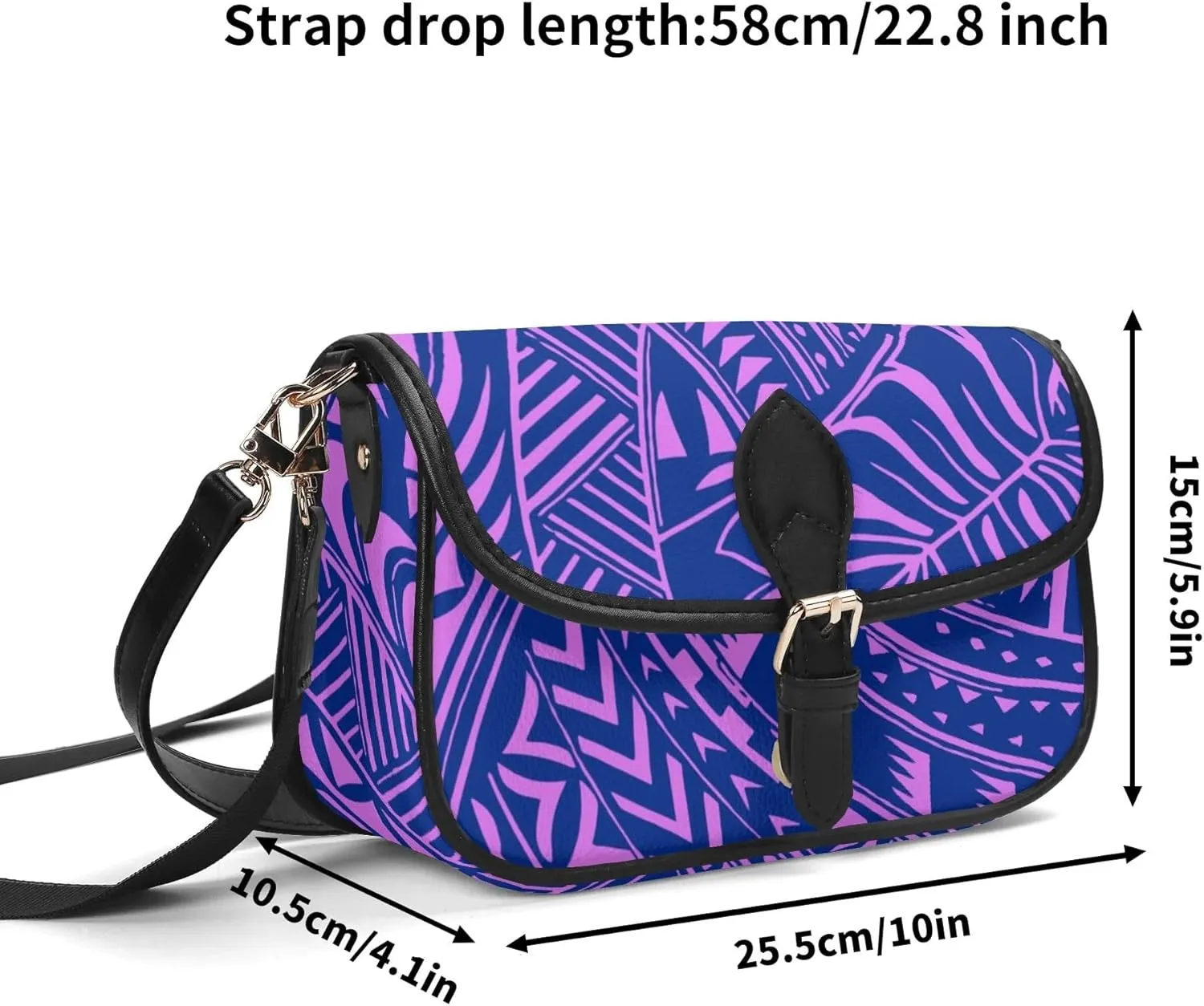 Polynesian Custom Women'S Crossbody Small Square Bag Samoa Hawaiian Tribal Design Floral Print Custom Crossbody Bag