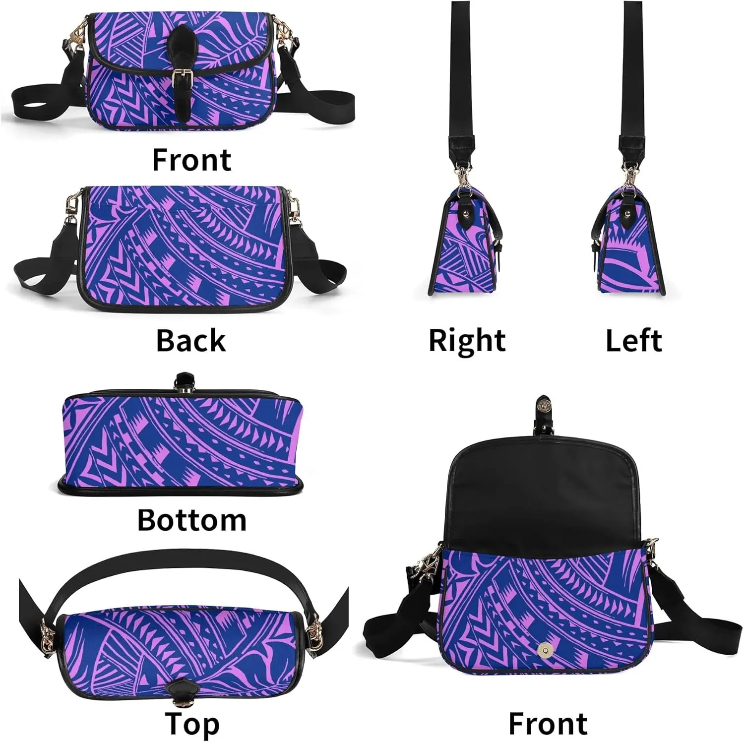 Polynesian Custom Women'S Crossbody Small Square Bag Samoa Hawaiian Tribal Design Floral Print Custom Crossbody Bag