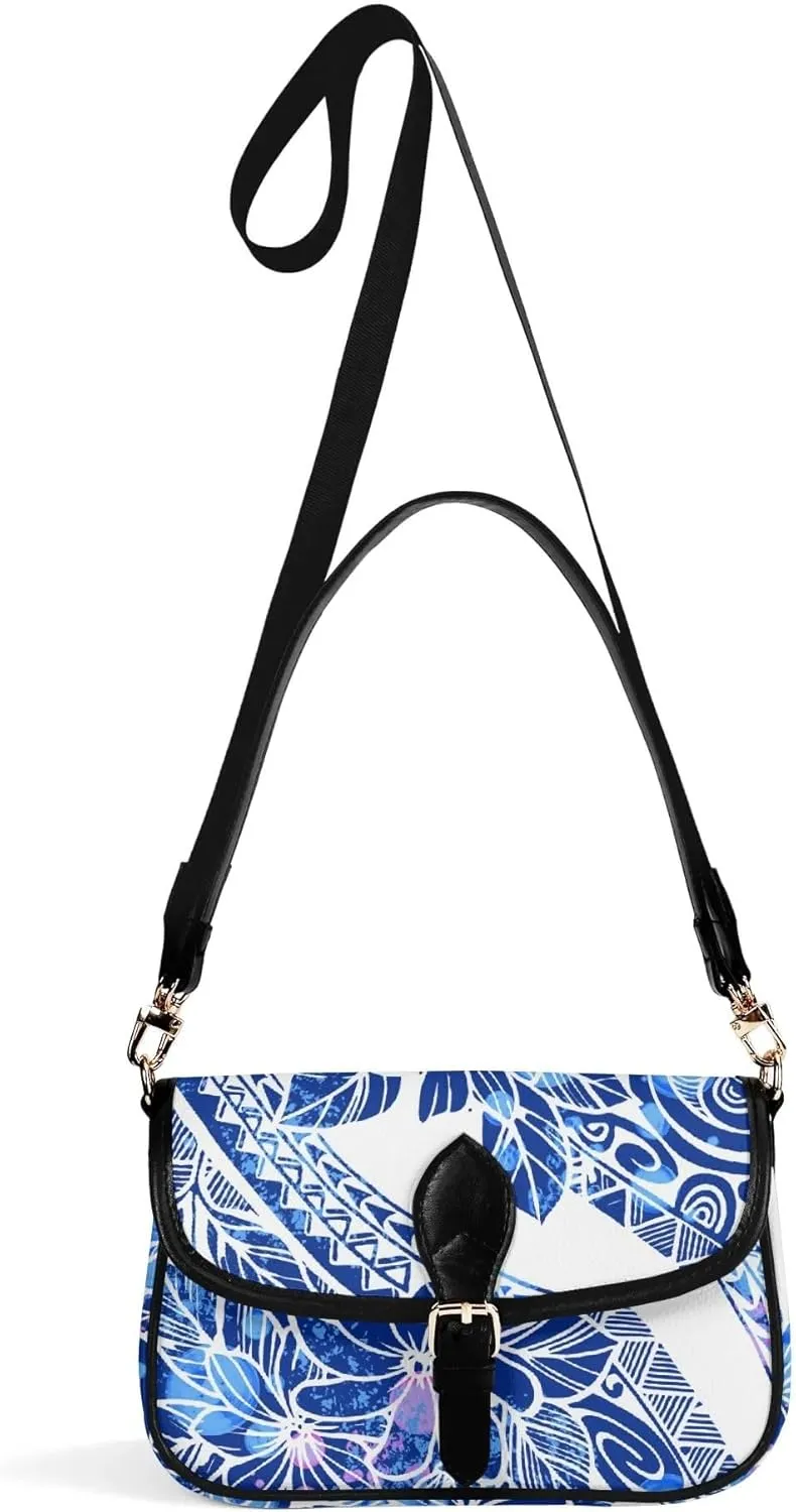 Polynesian Custom Women'S Crossbody Small Square Bag Samoa Hawaiian Tribal Design Floral Print Custom Crossbody Bag