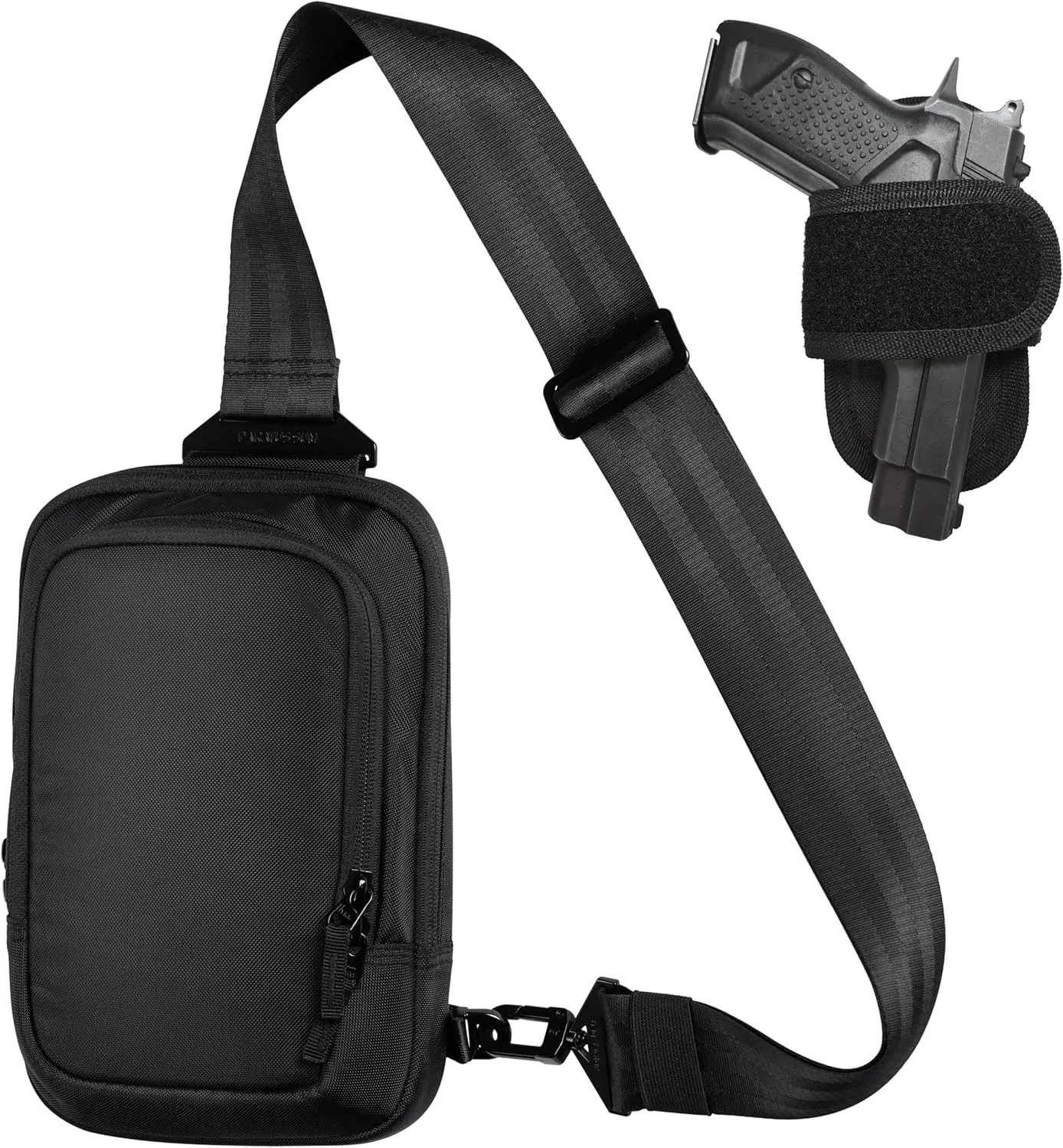 Premium Discreet Tactical CCW Sling Bag - Concealed Carry Crossbody Chest Pack EDC (Black, Large)