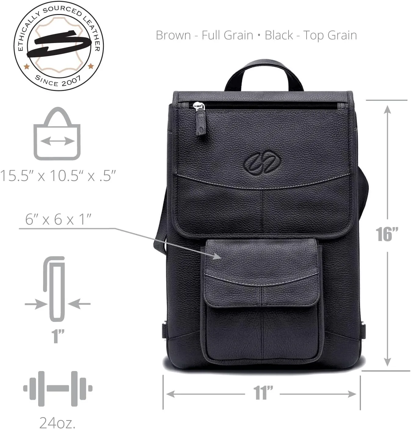 Premium Leather Crossbody Bag, Backpack for 15 MacBook Air, Pro | Protective Case for Apple Laptop BK