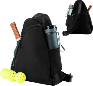 Premium Neoprene Pickleball Bag | XL Crossbody Pickleball Backpack w/Adjustable Shoulder Strap | Sling Tennis Racket Bag