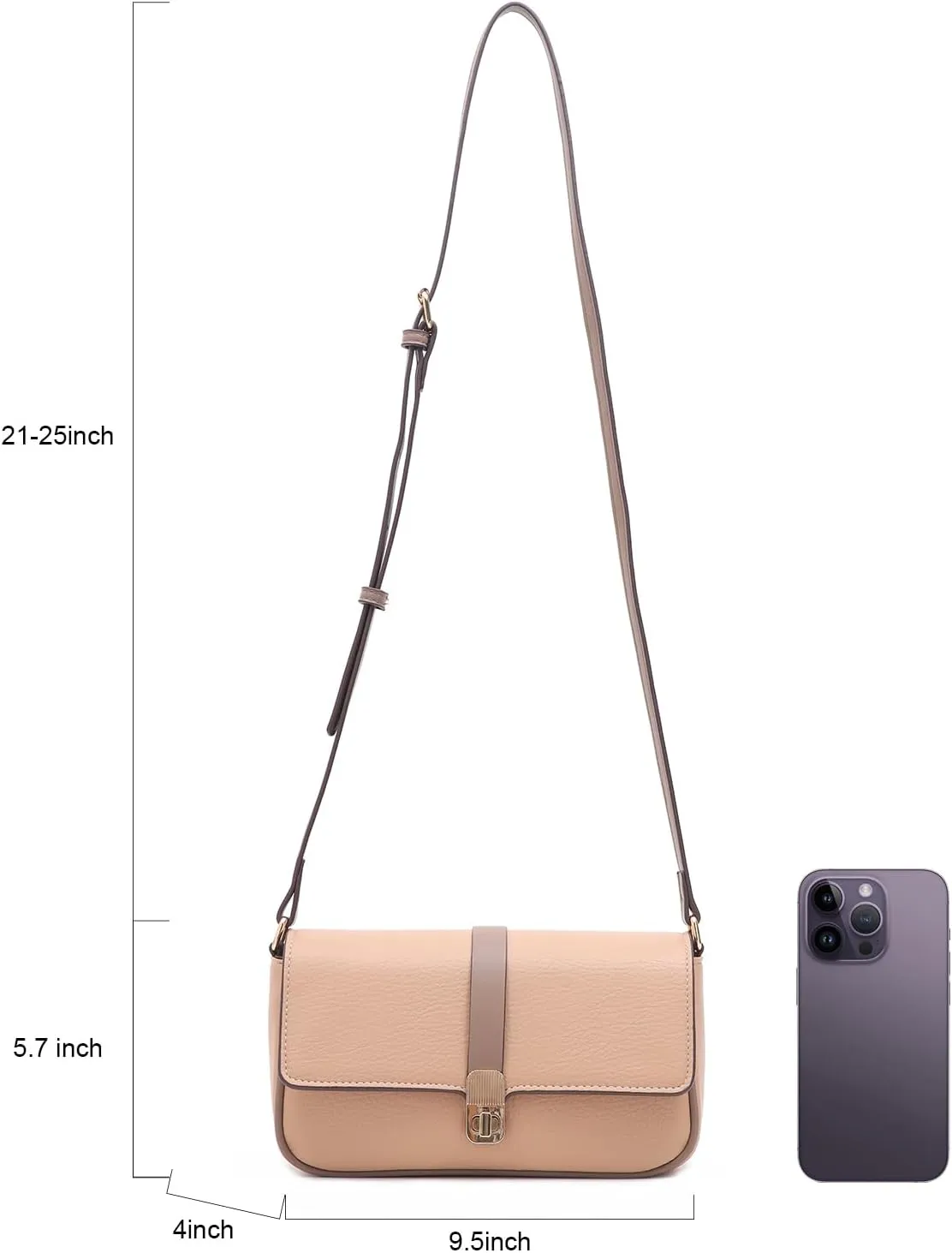 Prettyzys Crossbody Bags for Women Pocketbooks Soft PU Leather Purses and Handbags Multi Pocket Shoulder Bag