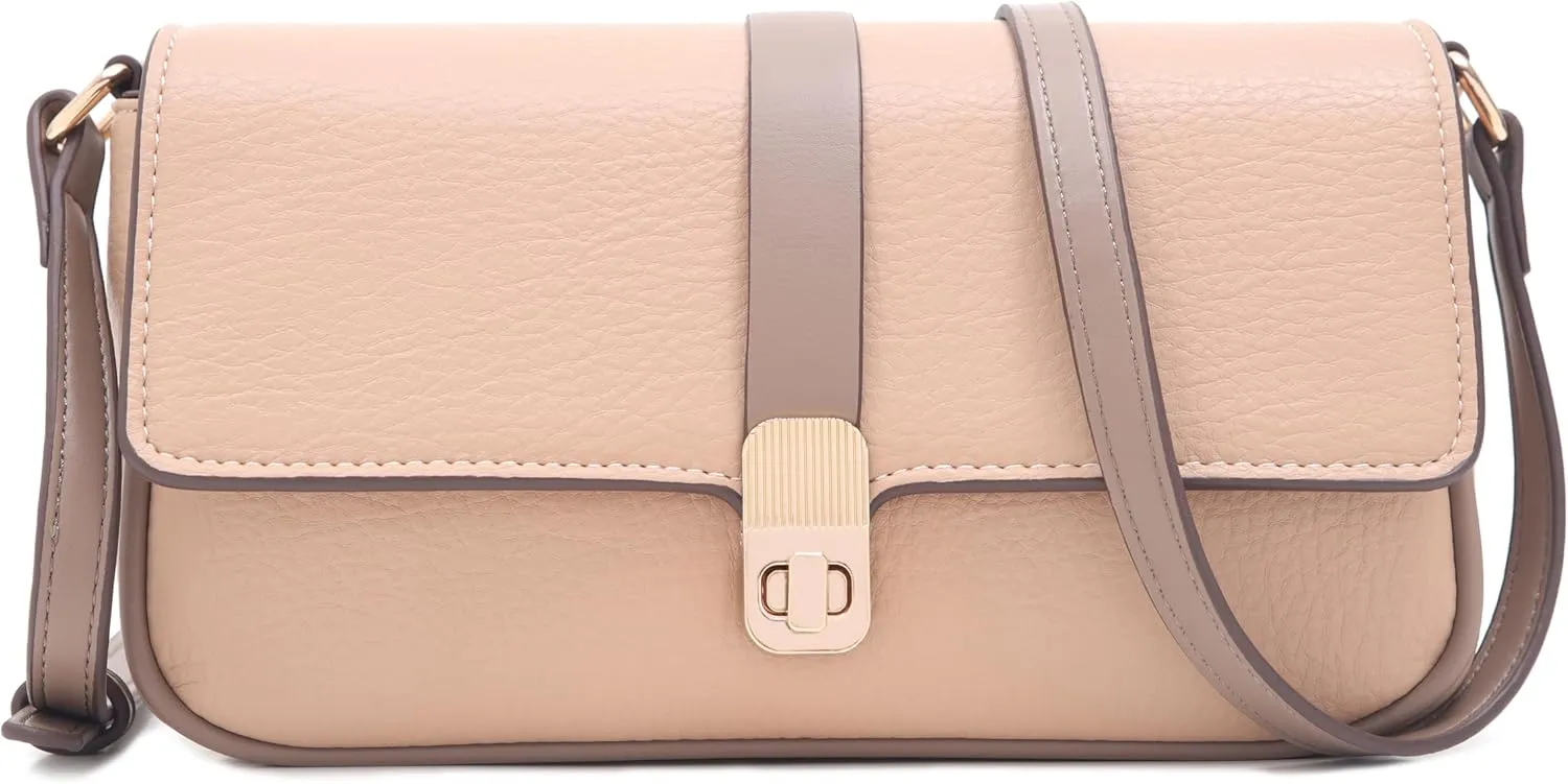 Prettyzys Crossbody Bags for Women Pocketbooks Soft PU Leather Purses and Handbags Multi Pocket Shoulder Bag