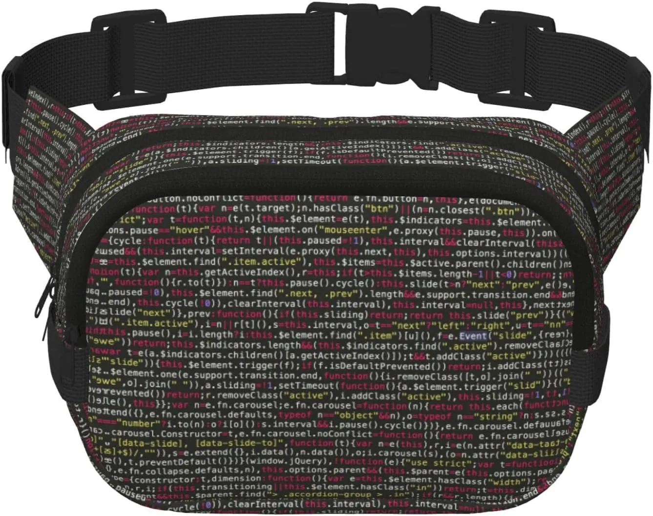 Programmer Programming Code Print Unisex Square Double Layer Waist Bag Crossbody Fanny Pack Travel Workout Accessory