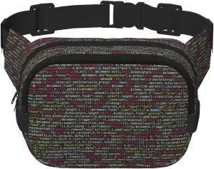 Programmer Programming Code Print Unisex Square Double Layer Waist Bag Crossbody Fanny Pack Travel Workout Accessory