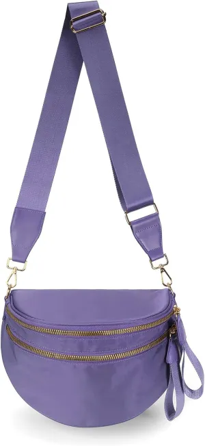 Pure Colour Crossbody Bag Bum Bag for Women,Spacious Purse Fanny Packs Belt Bag,Oversized Bum Bag (Colour Bum Bag-Cloudy Purple)