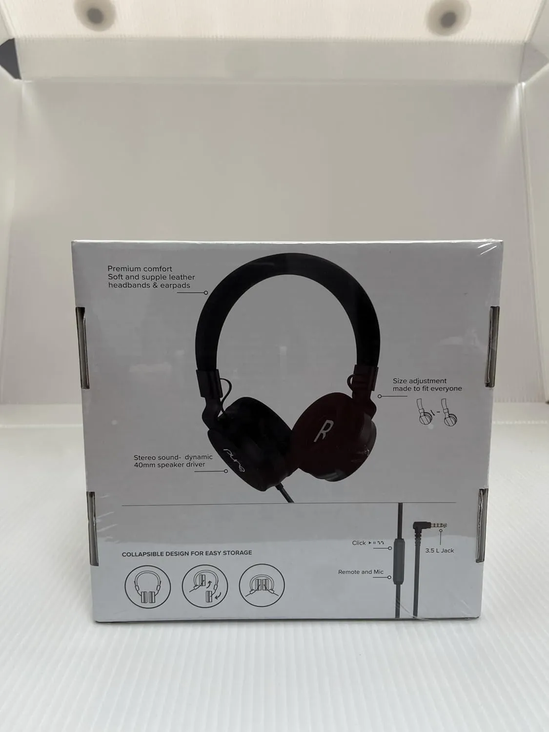 Puro Sound Labs PuroBasic Volume Limiting Wired Headphones for Kids, Foldable & Adjustable Headband w/Microphone, Compatible with Smartphones, Tablets and PC’s – Black