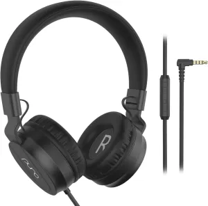 Puro Sound Labs PuroBasic Volume Limiting Wired Headphones for Kids, Foldable & Adjustable Headband w/Microphone, Compatible with Smartphones, Tablets and PC’s – Black