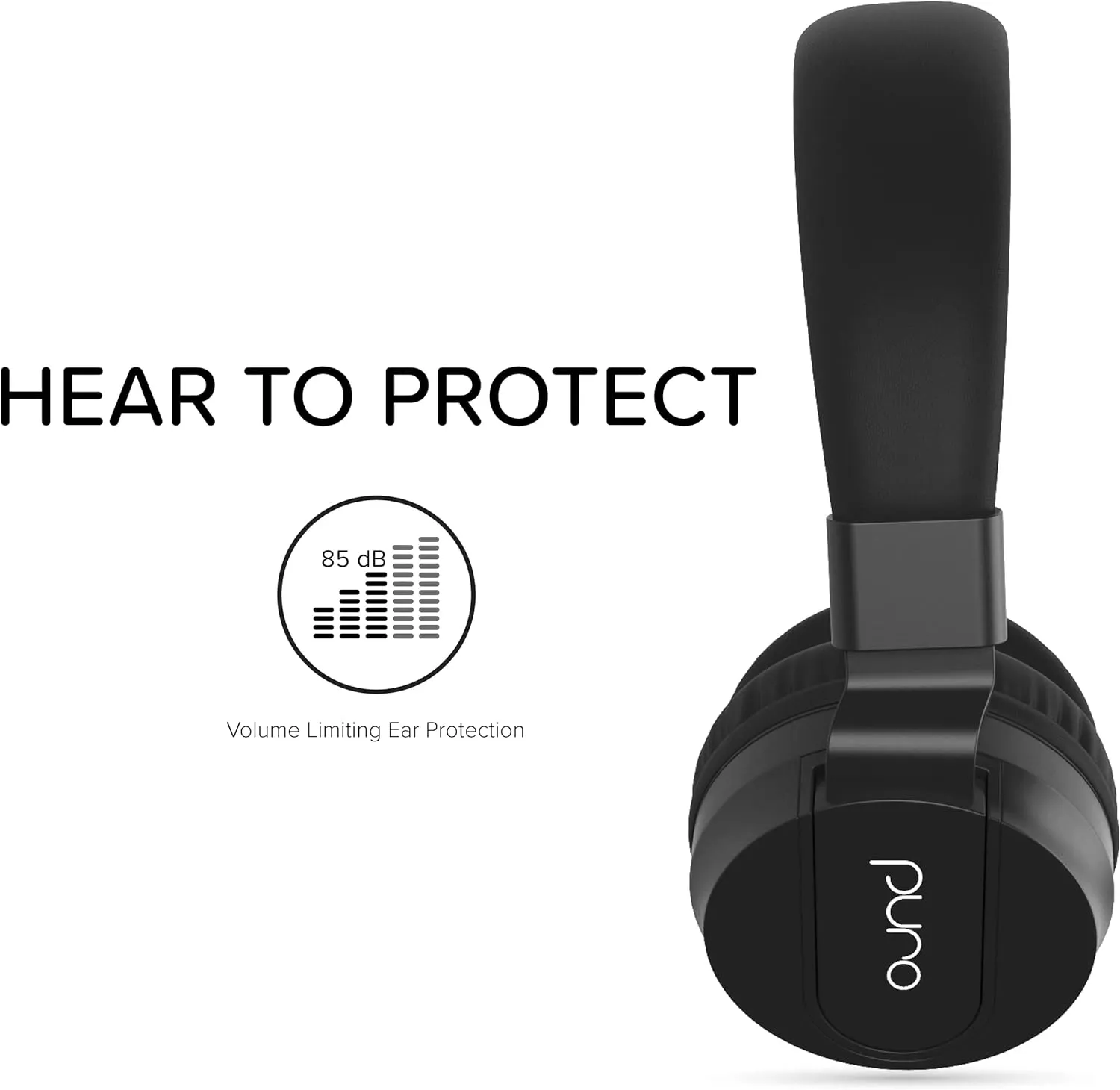 Puro Sound Labs PuroBasic Volume Limiting Wired Headphones for Kids, Foldable & Adjustable Headband w/Microphone, Compatible with Smartphones, Tablets and PC’s – Black