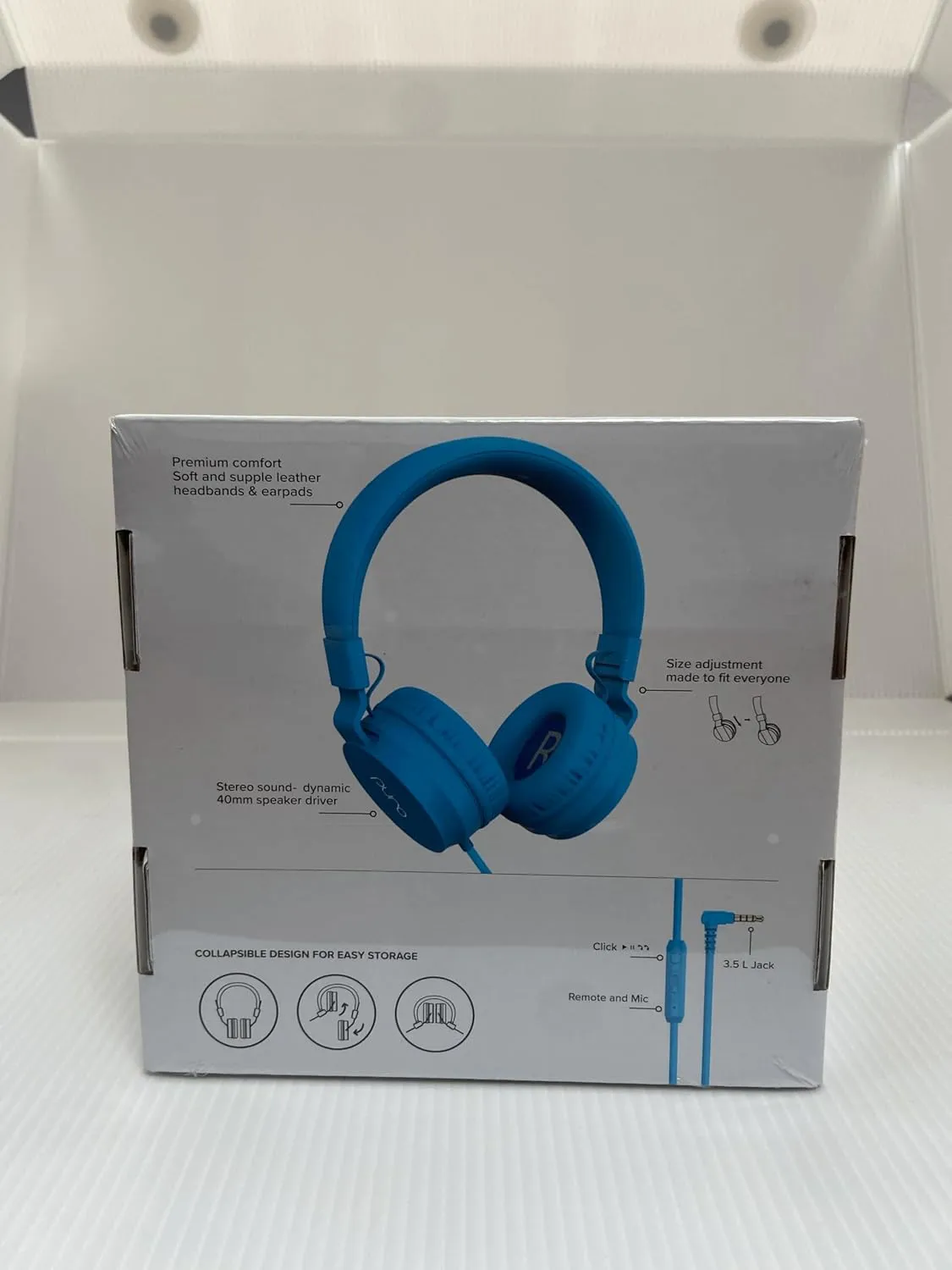 Puro Sound Labs PuroBasic Volume Limiting Wired Headphones for Kids, Foldable & Adjustable w/Microphone, Compatible with Smartphones, Tablets and PC’s
