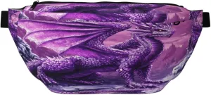 Purple Snow Dragon Fanny Pack For Women Man, Waist Belt Bag Crossbody For Sports Travel Hiking Running Jogging
