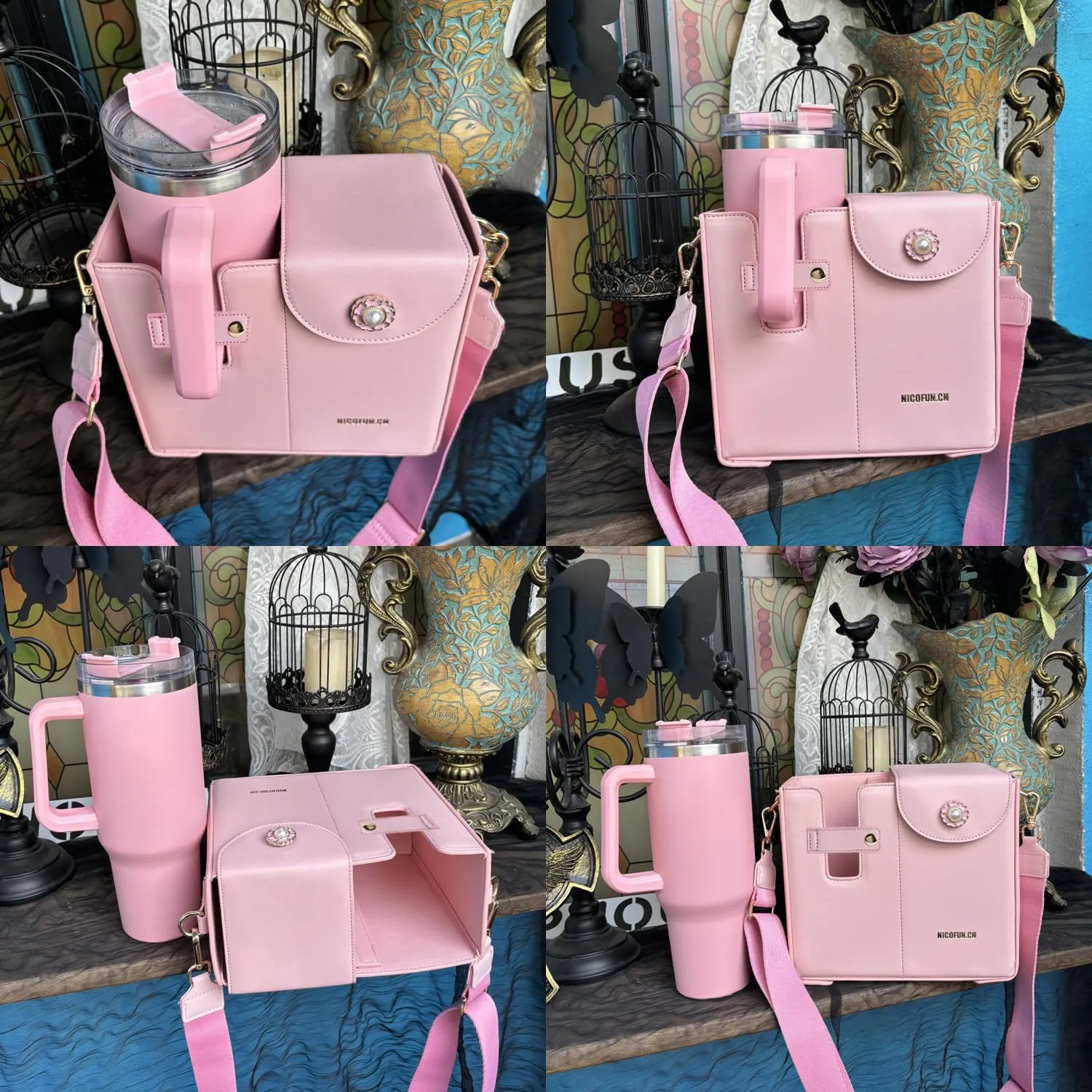 Purse for stanley cup purse, stanley cup bag, Tumbler holder, water bottle carrier,Outdoor Portable Crossbody Cup Storage Bag
