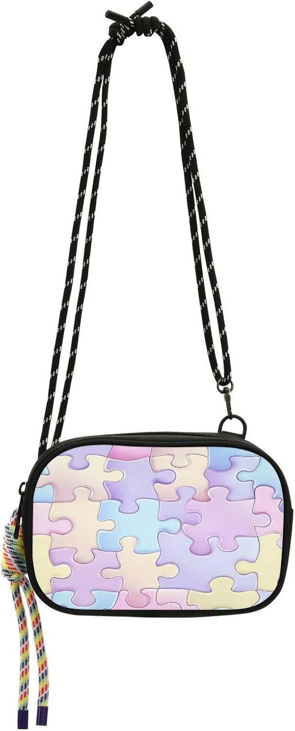 Puzzle Pieces Small Crossbody Bags for Women Lightweight Crossbody Phone Purse Women's Crossbody Handbags with Adjustable Strap