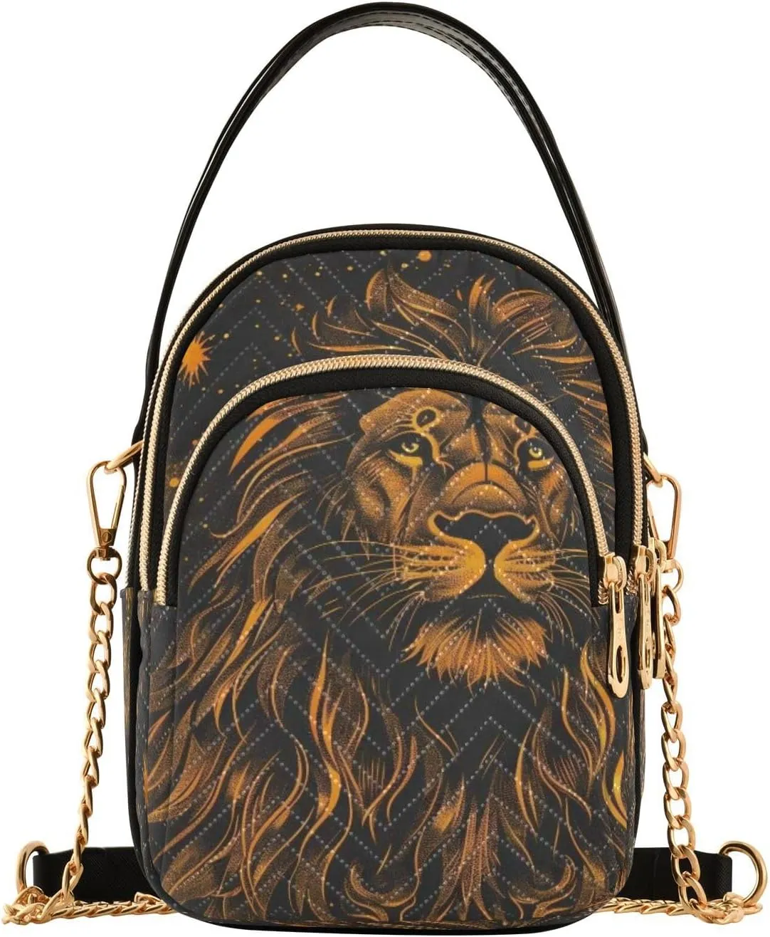 Quilted Crossbody Bags for Women,Lions Nebula Comics Women's Crossbody Handbags Small Travel Purses Phone Bag