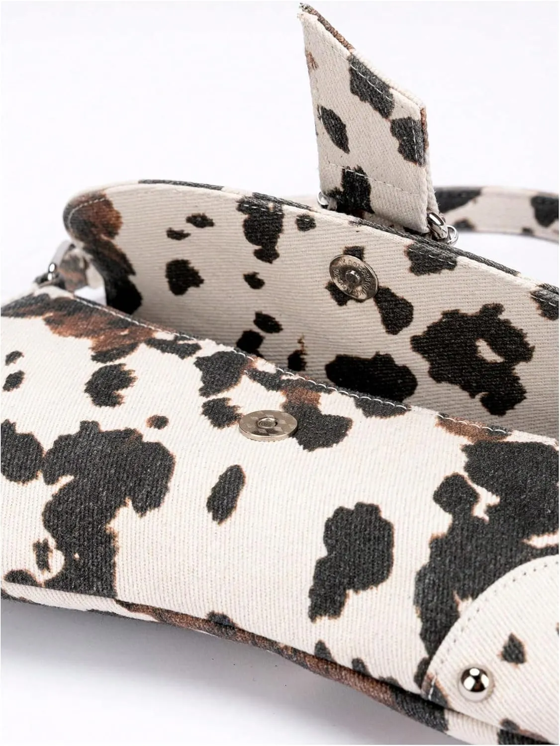 QWINEE Women's Y2K Leopard Print Shoulder Bag Denim Handbags Retro Cheetah Purses Top Handle Buckle Clutch Underarm Bag