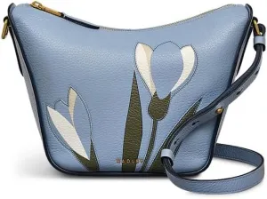 RADLEY London Oak Street Snowdrop Women's Small Leather Ziptop Crossbody Bag, Smoke Blue