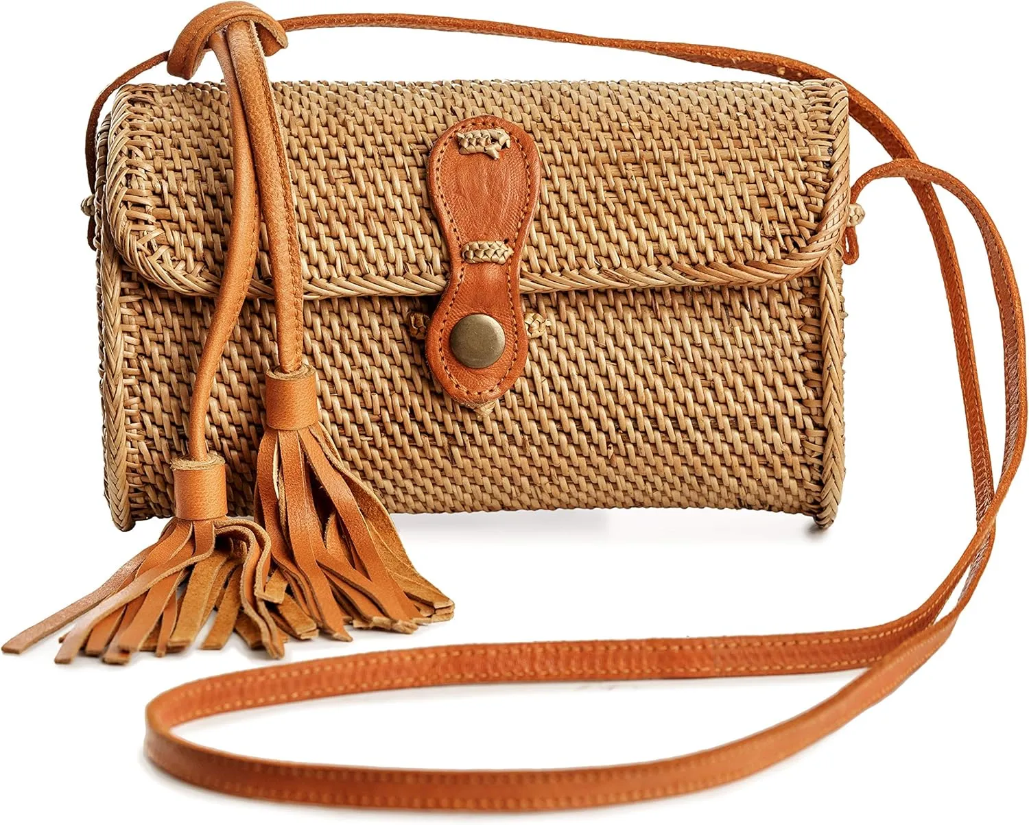Rattan Bags for Women - Handmade Wicker Woven Purse Handbag Circle Boho Bag Bali …
