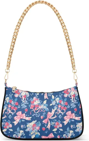 Red and Blue Romantic Bow for romantic trendy chain womens crossbody hand bag for birthday gifts for women