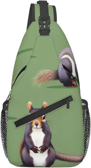 Red Squirrel Foldie Crossbody Bag - Anti Theft Crossbody Bags and Small Sling Bags for Men and Women