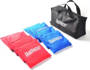 Regulation Cornhole Bag Set for Bean Bag Toss Games with All-Weather Construction, Included Case – Red/Blue