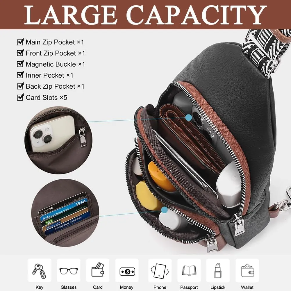 Respectivelk Crossbody Leather Bags, Interprek Respectivelk Crossbody Bag, Multiple Pockets Water-Resistant Sling Bag