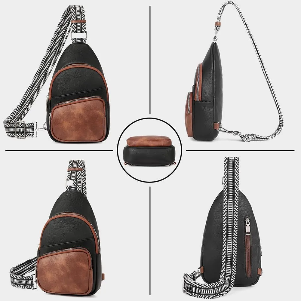 Respectivelk Crossbody Leather Bags, Interprek Respectivelk Crossbody Bag, Multiple Pockets Water-Resistant Sling Bag