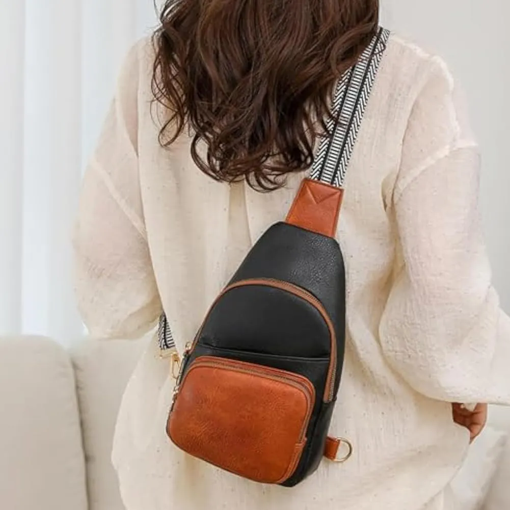 Respectivelk Crossbody Leather Bags, Interprek Respectivelk Crossbody Bag, Multiple Pockets Water-Resistant Sling Bag