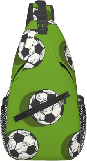Retro Soccer Sling Bag for women and Men, Sport Ball Crossbody Chest Bag Water Resistant, Lightweight Sling Purse for Travel Hiking Gym Everyday Use