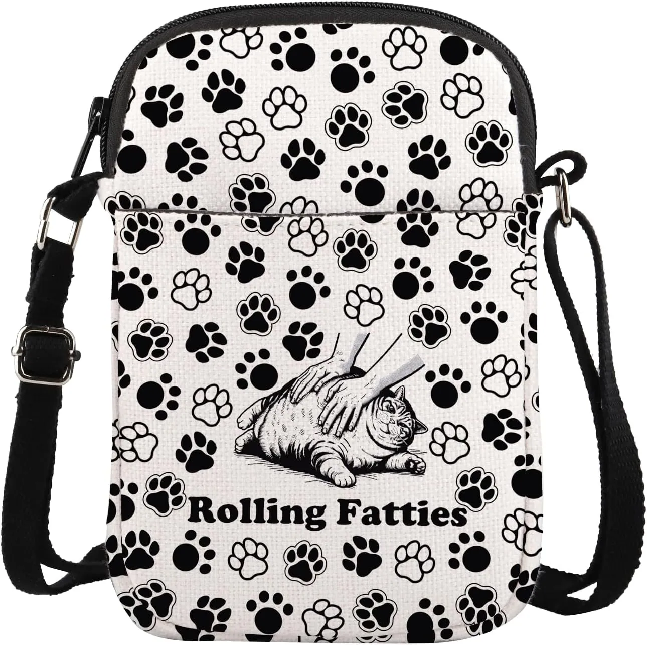 Rolling Fatties Cat Crossbody Bag Funny Cats Graphic Gift Cat Lover Gift Funny Cats Meme Shoulder Bag Pet Lover Handle Bags