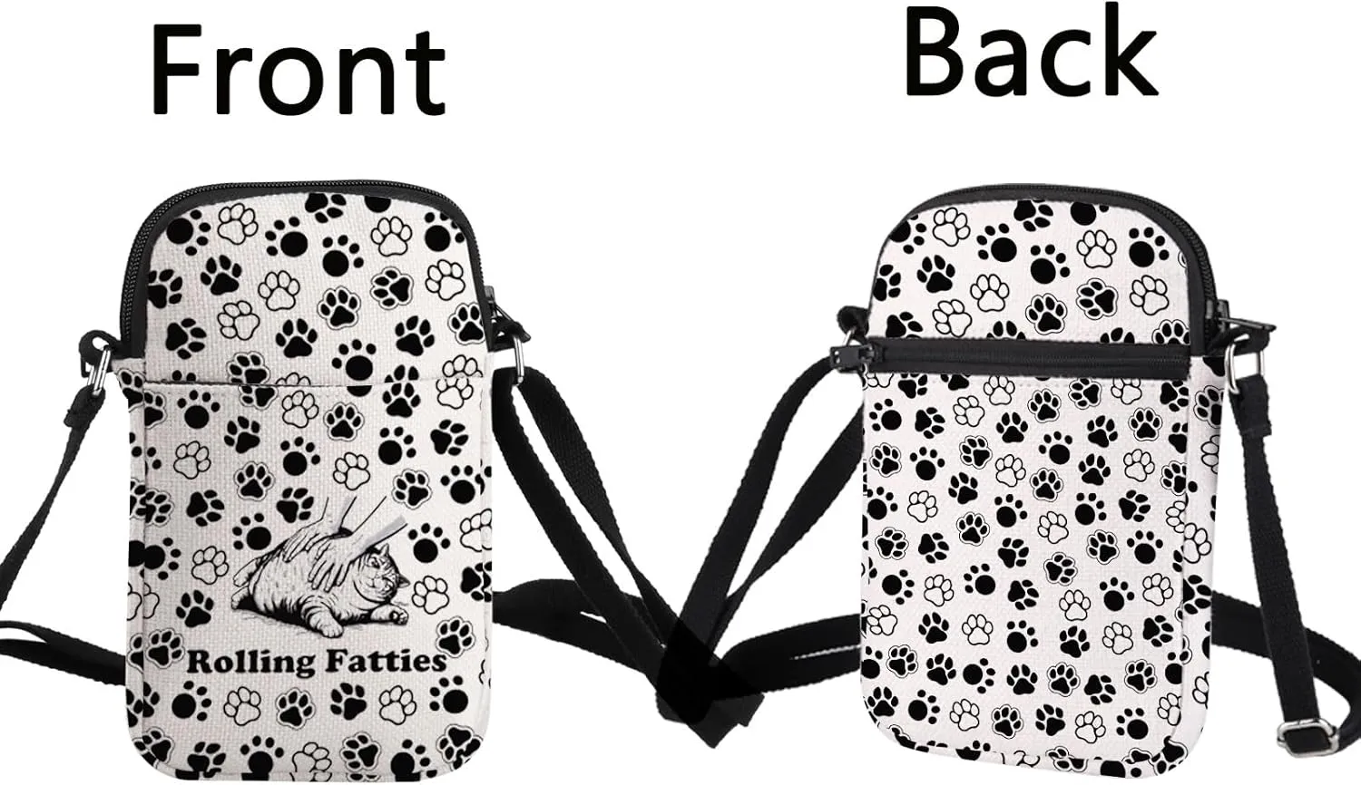 Rolling Fatties Cat Crossbody Bag Funny Cats Graphic Gift Cat Lover Gift Funny Cats Meme Shoulder Bag Pet Lover Handle Bags