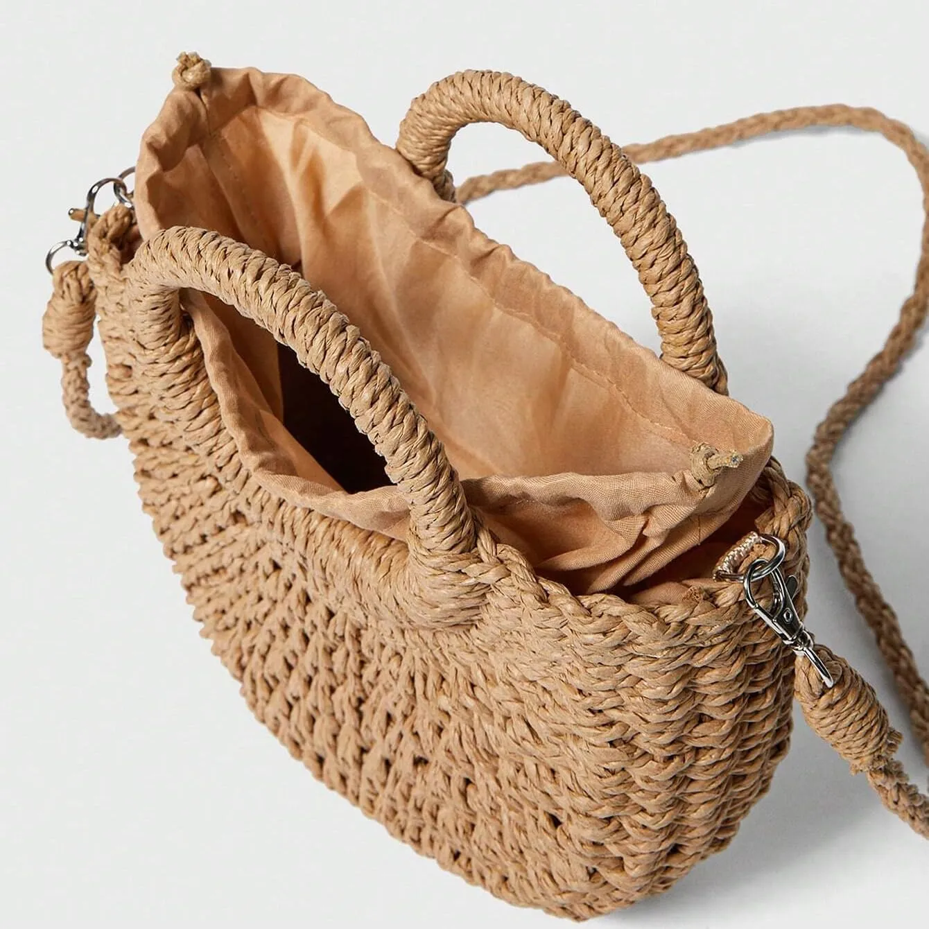 RomanticDesign Women Straw Handbag Woven Tote Bag Summer Beach Crossbody Purse for Vacation
