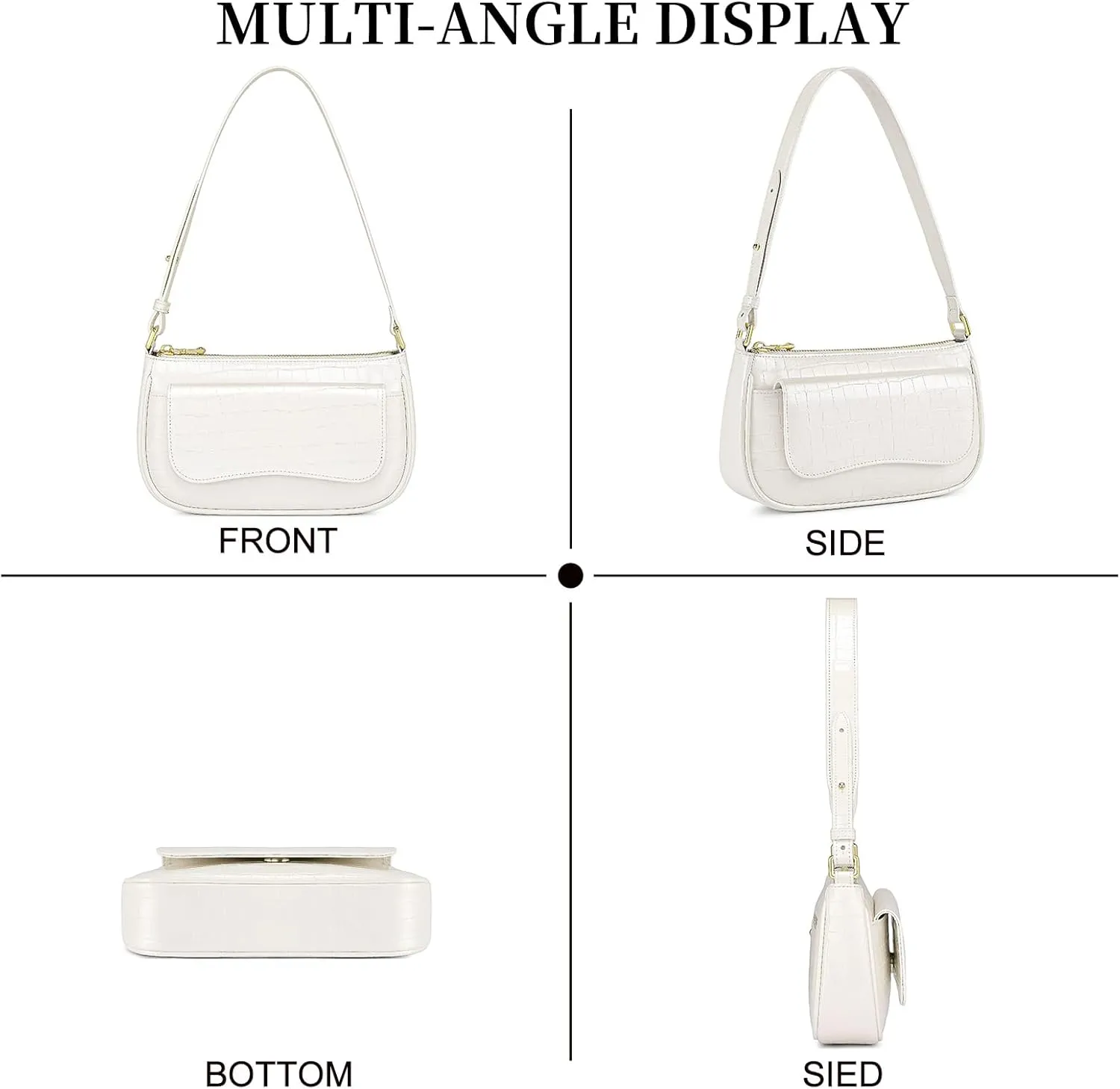 RONSIN Small Shoulder Bag for Women Mini Clutch Purse Tote Handbag Zipper Closure Crossbody Hobo Purse