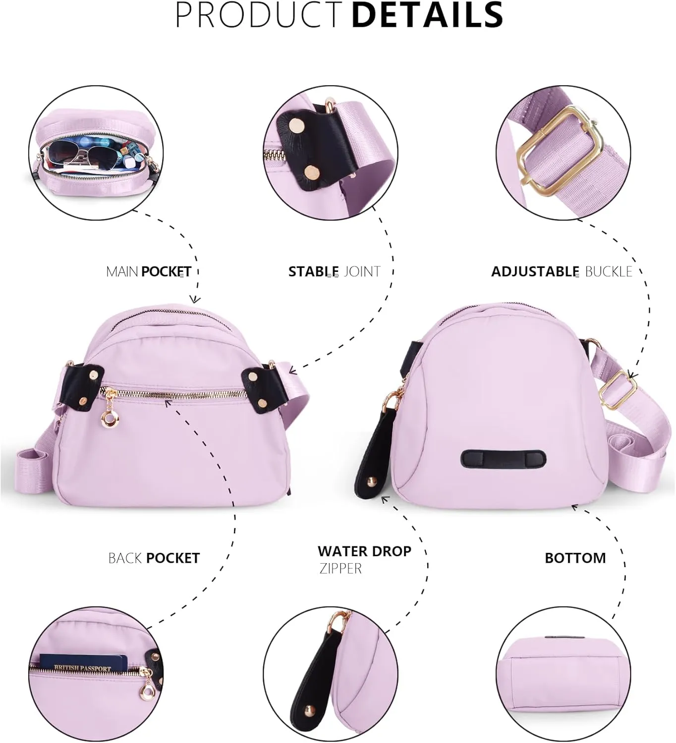 Round Small Crossbody Purses for Women Trendy, Travel Purse Handbags, Shoulder Bag Crossbody Bags for Women