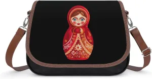 Russian Doll Women's Crossbody Bag Leather Tote Bag Shoulder Bag Handbag for Office Travel